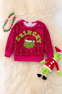 Grinchy Sequin Top