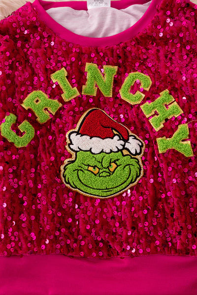 Grinchy Sequin Top