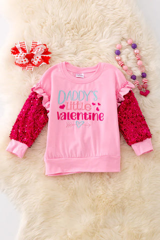 Daddy's Little Valentine Sequin Top