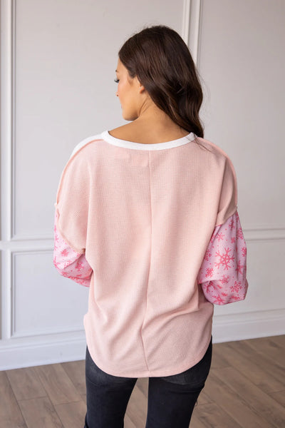 Pink Snowflake Top