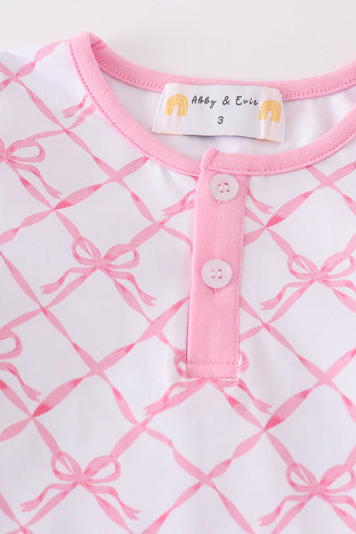 Pink Bow Tie PJ Set