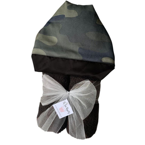 Camo Plush Hooded Bath Towel