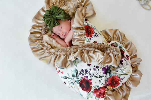 Lush Floral Fawn Lux Blanket