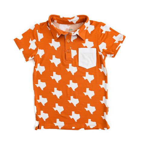 Texas Burnt Orange & White Polo Shirt