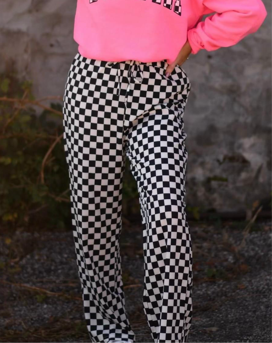 Black Checkered Pants