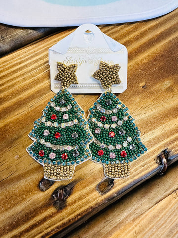 Beaded Christmas Earrings