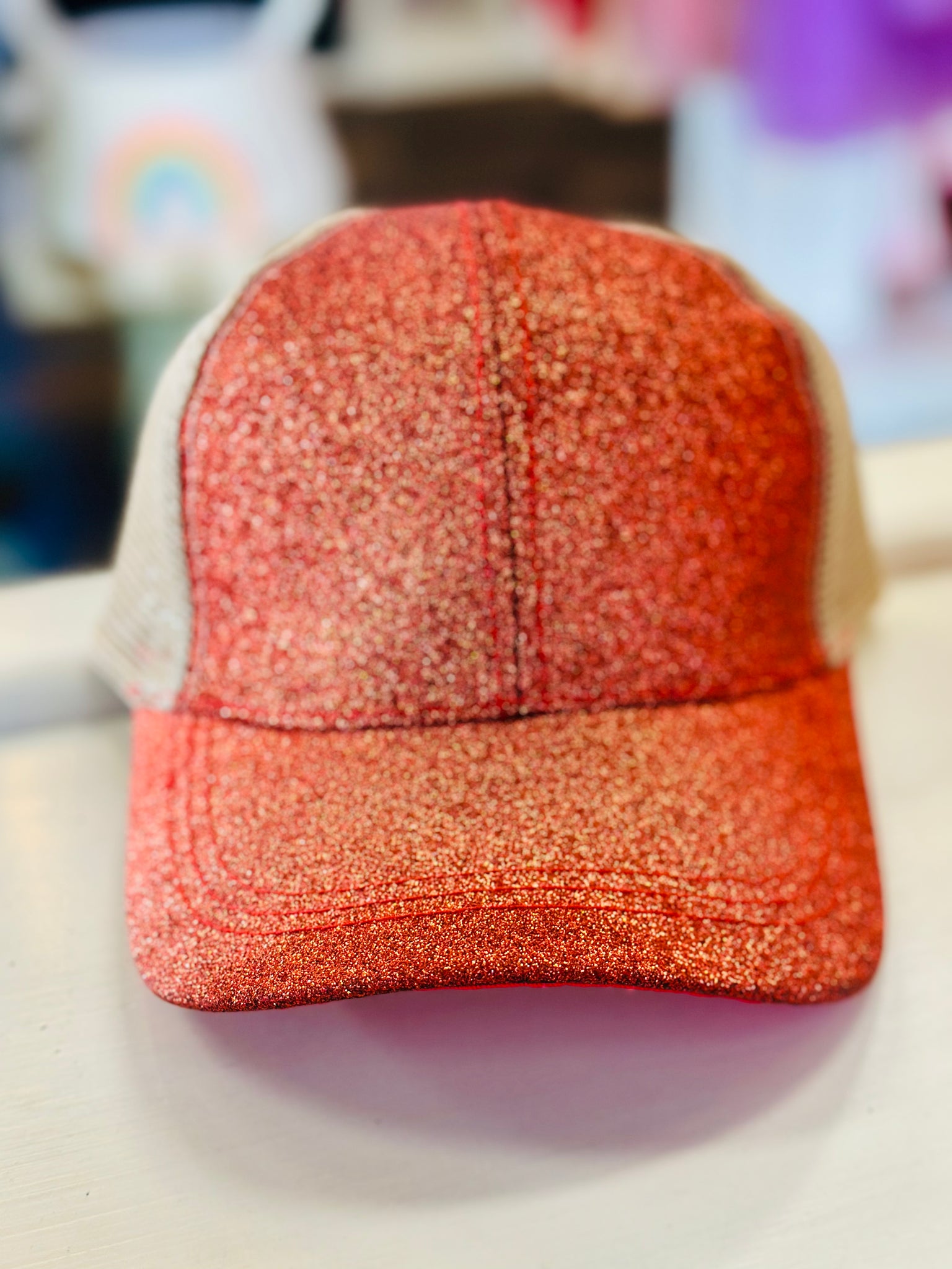 Red Glitter Trucker Hat