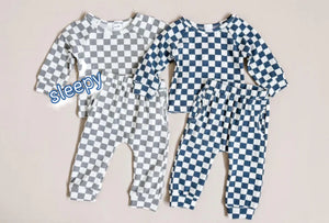 Ribbed Checkered Jammies (Navy)