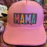 Checkered Mama Trucker Hat